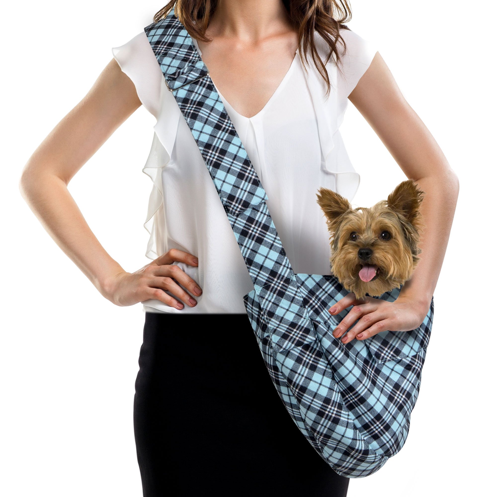 SUSAN LANCI SCOTTY TIFFI PLAID CUDDLE CARRIER