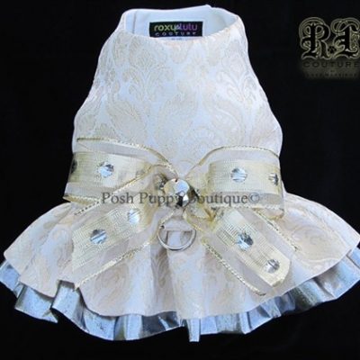 Couture Hanna Silver Dog Harness Dress