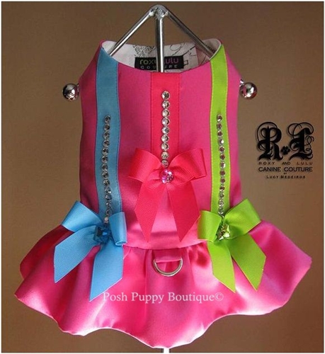 Couture Pink Voltage Dog Harness Dress
