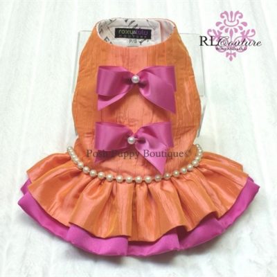 Couture Orange Sorbet Dog Harness Dress