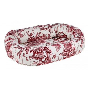 Donut Bed Raspberry Toile